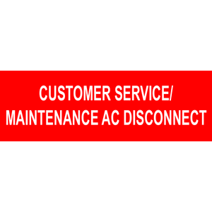 1x3 Customer Service PV-534 Plastic Solar Labels