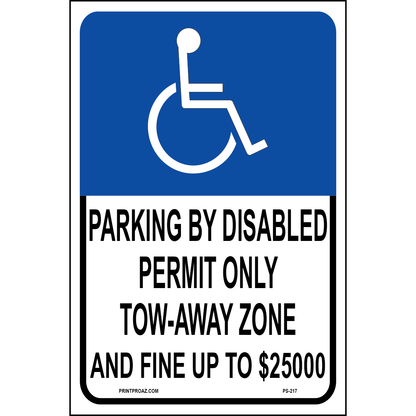 Florida Accessible Parking Sign (Tow-Away), Aluminum, PS-217