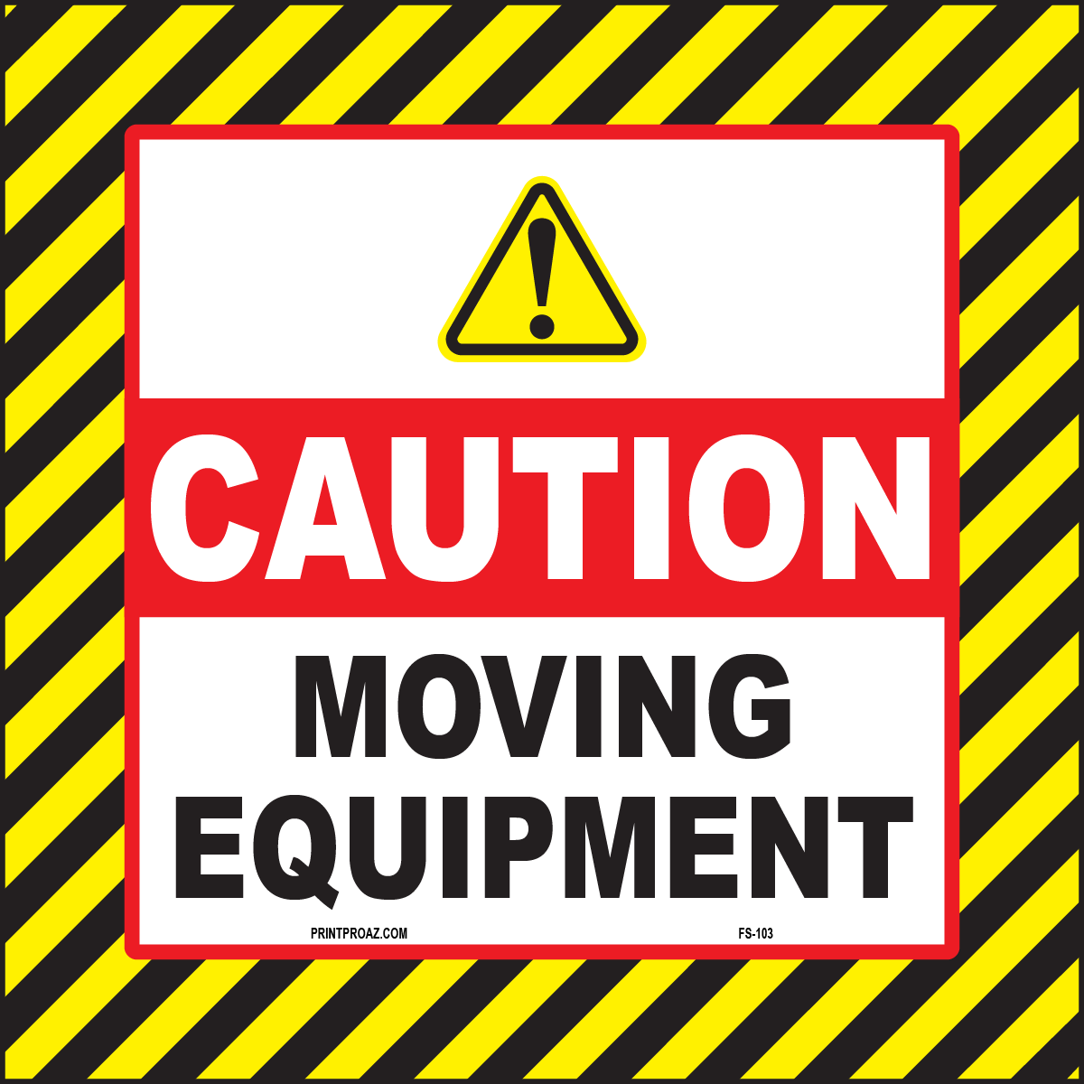 Caution moving equipment anti-slip floor safety sign