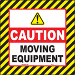 Caution moving equipment anti-slip floor safety sign
