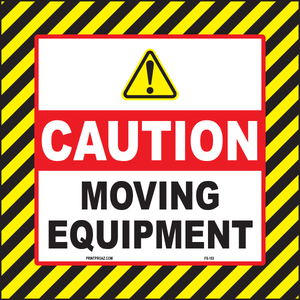 Caution moving equipment anti-slip floor safety sign