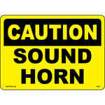Caution sound horn forklift safety warning sign