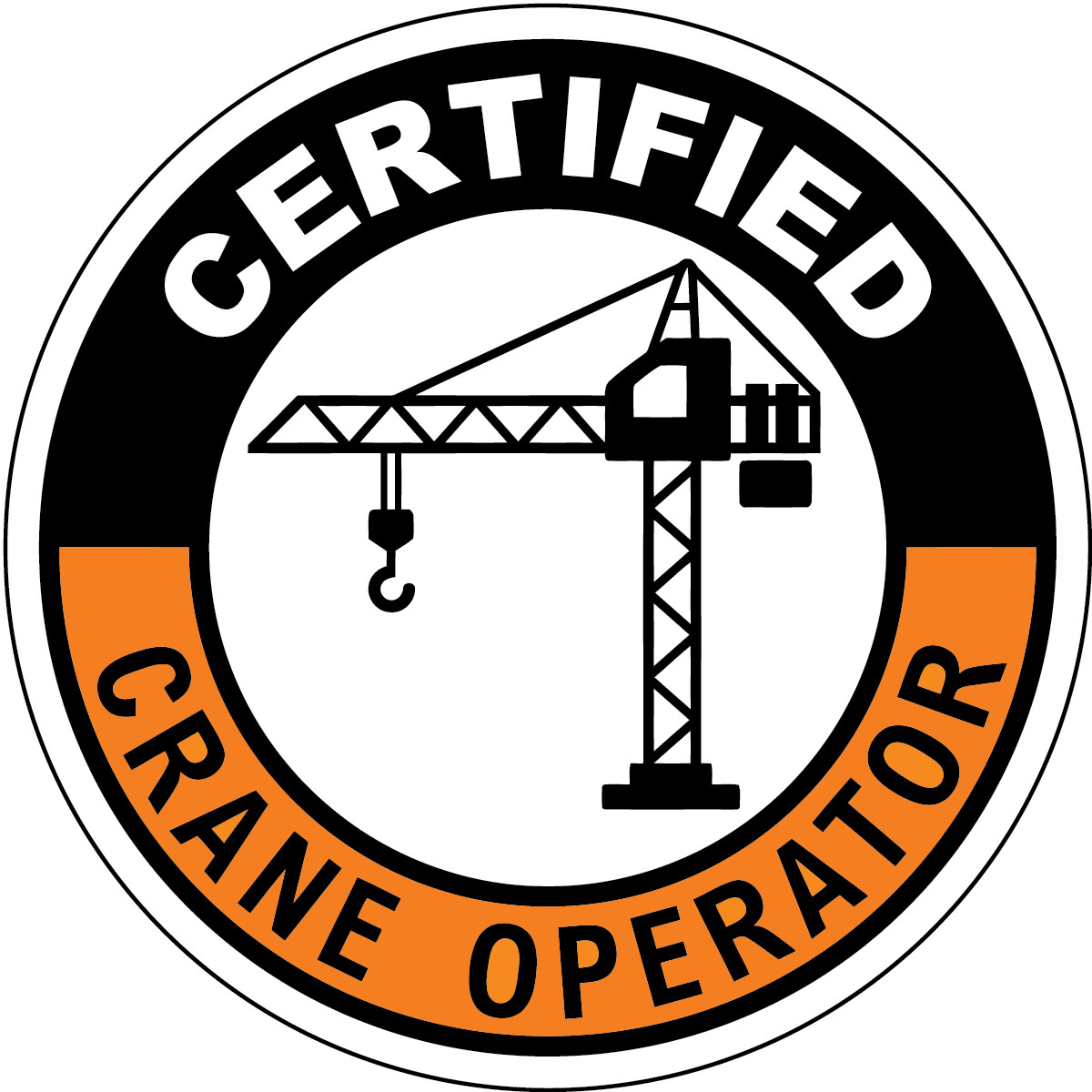 Certified crane operator vinyl hard hat safety sticker