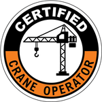 Certified crane operator vinyl hard hat safety sticker