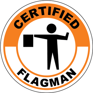 Certified flagman vinyl hard hat safety sticker traffic control