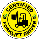 2″ Circle Certified Forklift Driver hard hat sticker