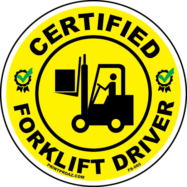 2″ Circle Certified Forklift Driver hard hat sticker