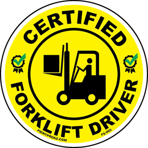 2″ Circle Certified Forklift Driver hard hat sticker