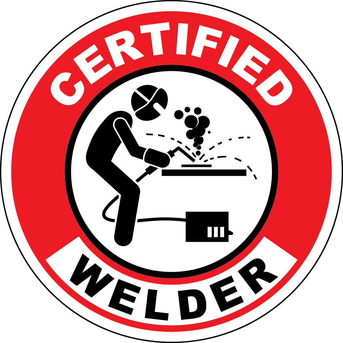 Certified welder vinyl hard hat safety sticker welder symbol