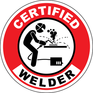 Certified welder vinyl hard hat safety sticker welder symbol