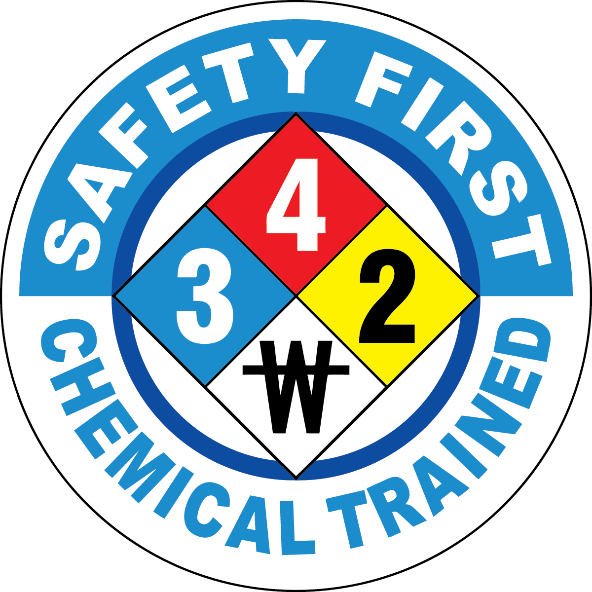 Chemical trained vinyl hard hat safety sticker NFPA symbol