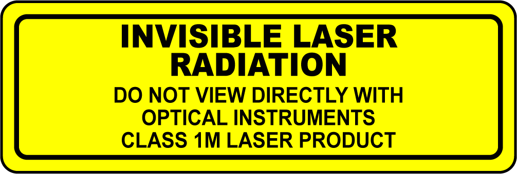 Invisible laser class 1M optical instruments safety label