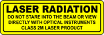 Class 2M laser radiation optical instruments safety label
