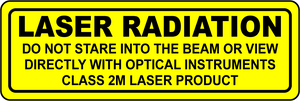 Class 2M laser radiation optical instruments safety label