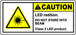 LED class 2 radiation safety polyester label