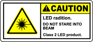 LED class 2 radiation safety polyester label