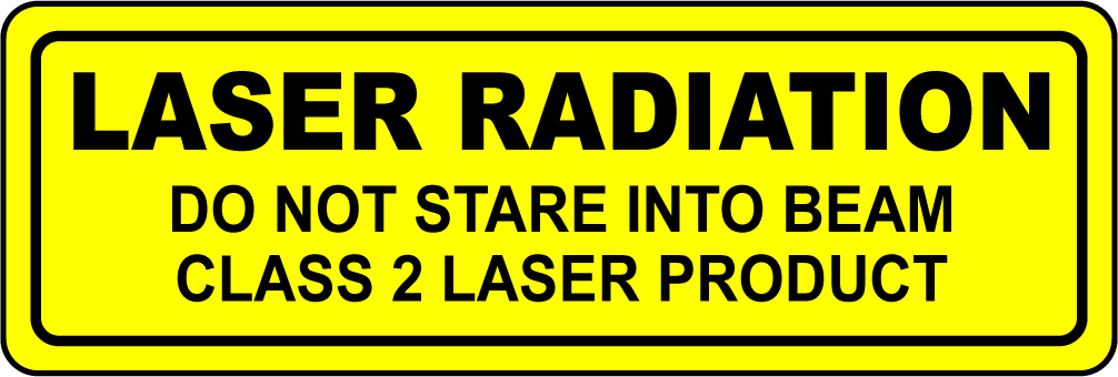 Laser radiation do not stare class 2 safety label