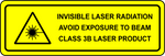 Invisible laser radiation class 3B safety warning label