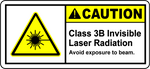 Caution class 3B invisible laser radiation safety label