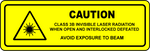 Caution class 3B laser interlocks defeated safety label