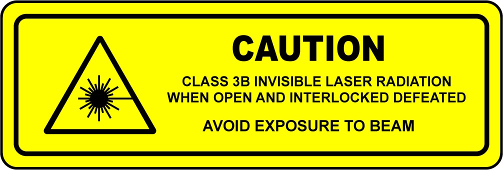 Caution class 3B laser interlocks defeated safety label