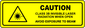 Caution class 3B invisible laser radiation safety label