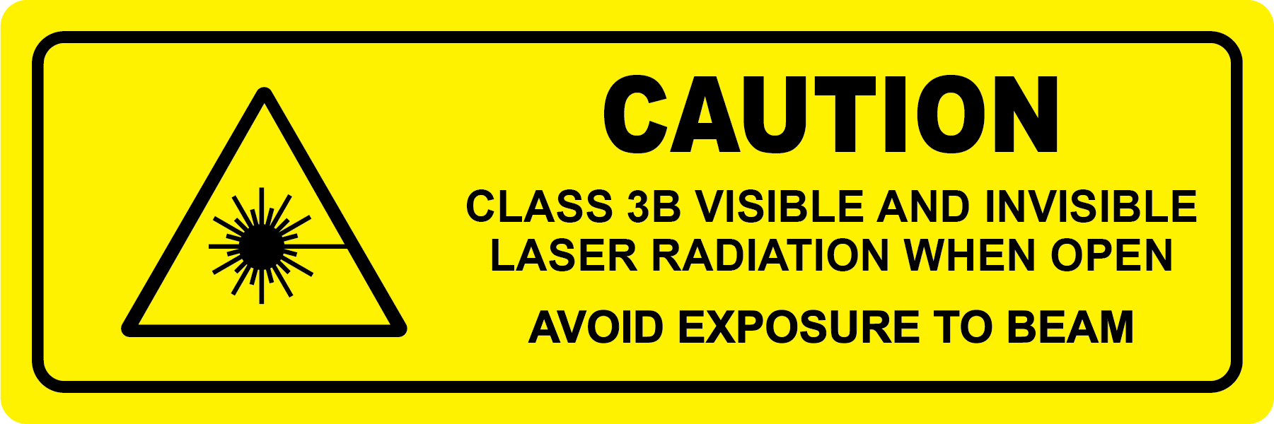 Caution class 3B visible invisible laser radiation label
