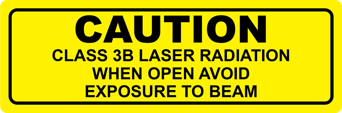 Caution class 3B laser radiation safety label