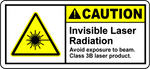 Caution invisible laser radiation class 3B safety label