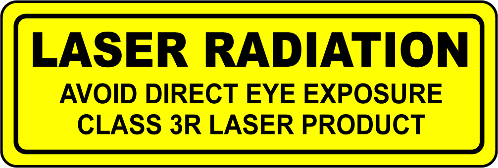 Laser radiation class 3R eye exposure safety label