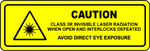 Caution class 3R laser interlocks defeated safety label
