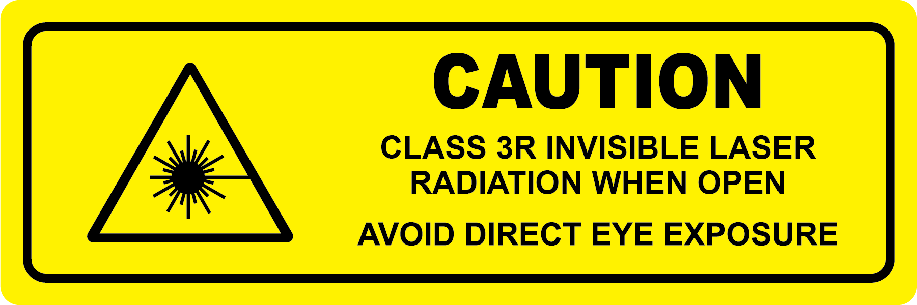 Caution class 3R invisible laser radiation safety label