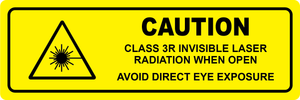 Caution class 3R invisible laser radiation safety label