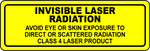 Invisible class 4 laser radiation safety vinyl label
