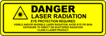 Danger class 4 laser eye protection required label