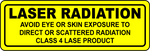 Class 4 laser radiation eye skin exposure safety label