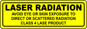 Class 4 laser radiation eye skin exposure safety label