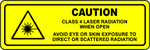 Caution class 4 laser radiation safety vinyl label