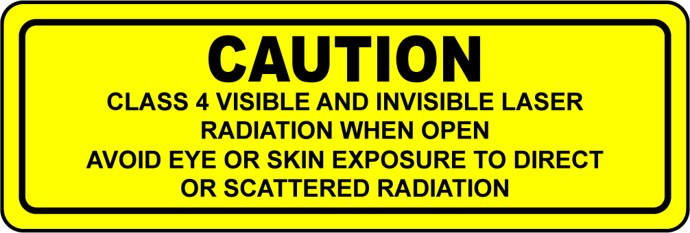 Caution class 4 visible invisible laser radiation label
