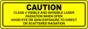 Caution class 4 visible invisible laser radiation label