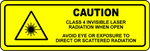 Caution class 4 invisible laser radiation vinyl label