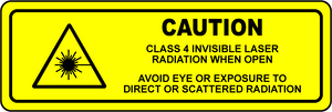 Caution class 4 invisible laser radiation vinyl label