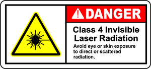 Danger class 4 invisible laser radiation safety sign