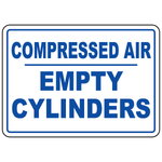 Compressed air empty cylinders sign for compressed gas storage identification
