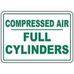 Compressed air full cylinders status sign for gas cylinder identification