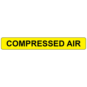 Compressed air vinyl pipe identification label compliant with ANSI ASME A13.1-2023 standards