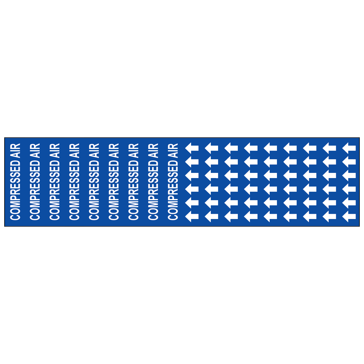 Compressed air 3.2 mil peel and stick vinyl pipe marker meeting ANSI ASME A13.1-2023 standards