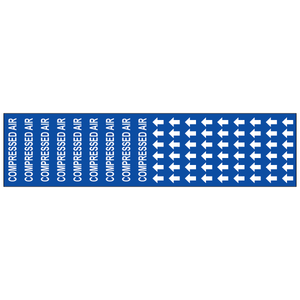 Compressed air 3.2 mil peel and stick vinyl pipe marker meeting ANSI ASME A13.1-2023 standards