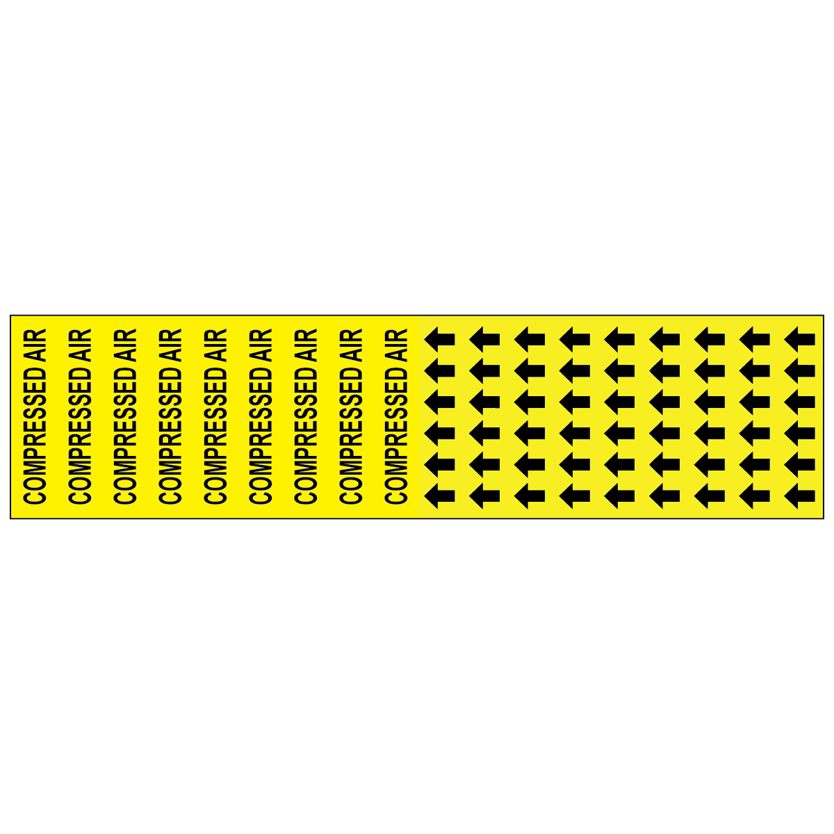 Compressed air 3.2 mil peel and stick vinyl pipe marker meeting ANSI ASME A13.1-2023 standards