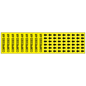 Compressed air 3.2 mil peel and stick vinyl pipe marker meeting ANSI ASME A13.1-2023 standards